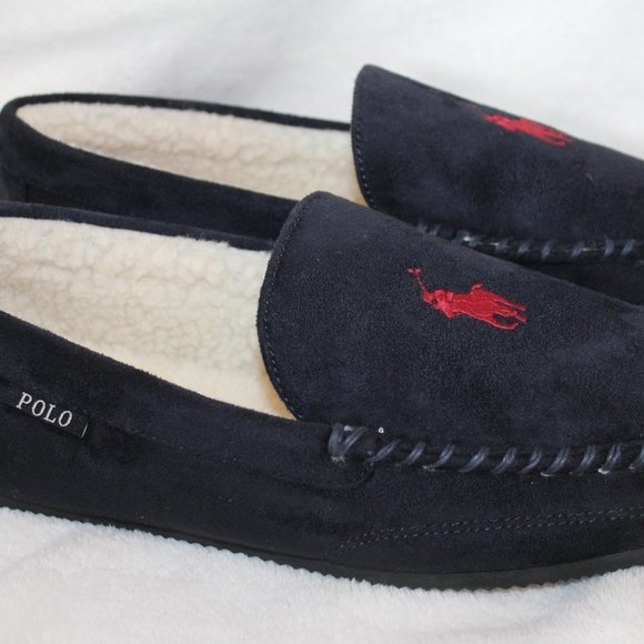 NEW POLO RALPH LAUREN MEN'S SLIPPERS BLUE - Picture 6 of 8